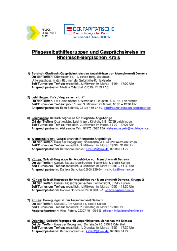 Gruppen Liste RBK